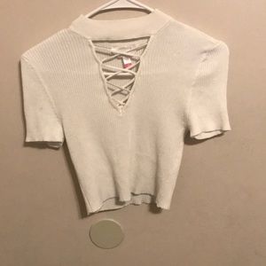 White crop top